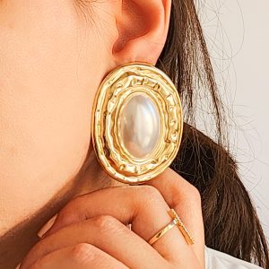 گوشواره مروارید بیضی