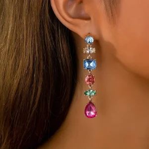 گوشواره آویز نگین‌رنگی